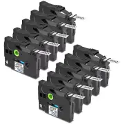 10x TZe 131 TZ131 Label for Brother P-Touch Laminated, Black on Clear Tape,0.47"