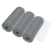 3pcs 10 Inch Poly Burlap Mesh for Wreath Mesh Ribbon 10 Yard for Christmas, Gray