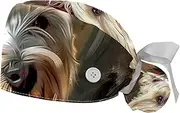 [YTYVAGT] 2-Pc,Gourd-Shaped Working Cap,Fisherman Hat with Buttons and Cotton Sweatband,Dog Painting Art Style