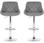 Artiss Grey Gaslift Swivel Barstool 2 Pack Stunning Vintage Look New