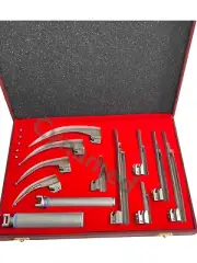 10 Pcs Set Laryngoscope Macintosh Mac + Miller BLADES & 2 HANDLES EMT ANESTHESIA