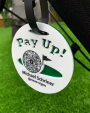 Pay Up Venmo Golf Bag Tag With QR Code Scan To Pay And Username - Great Gift