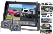 RV Backup Camera Wireless HD1080P 2 Cameras with 7 Inch Touch Key DVR 2cameras