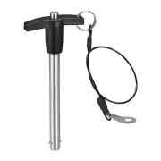 T Handle Locking Pins, Push-Button Quick Release Pin with Lanyard (9.5mm-90mm)