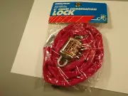 Vintage Red 3Ft. Chain Combo Combination Bicycle Lock CPC Model 00361 New