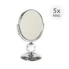 Small Pedestal 'Bling' Mirror 5x Magnification for facial hair removal