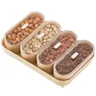 Milky White 4 Piece Snack Storage Box Set with Tray Multi-Purpose Dried Fruit