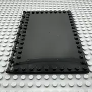 LEGO Tile Modified - Black - 10 x 16 with Studs on Edges & Bar Handles - QTY x1