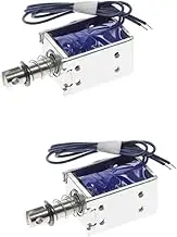 2pcs 1.2a Dc 12v Push Pull Solenoid Electromagnet Linear Motion Open Frame for Vending Machines Office Facilities