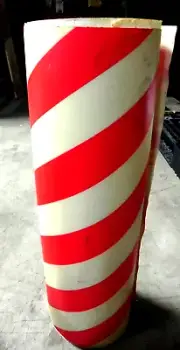 23.5" x 75' Diagonal Stripe LEAN Red/White Adhesive Floor Tape 33mil Thick HR