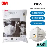 在飛比找momo購物網優惠-【3M】9502V+頭戴式 KN95帶閥防護口罩 X25入(