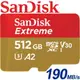 【公司貨】SanDisk 512GB Extreme microSDXC TF U3 UHS-I A2 V30 記憶卡