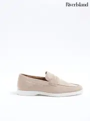 River Island Natural Suede Deconstructed Loafers (F89950) | $111