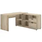 Rico 2 Drawer 5 Compartment Executive Office Study Computer Light Sonoma Oak