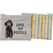 Poodle Zippered Pouch Bag