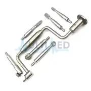 7 Pieces Type Codman Hudson Brace Drill Set w/ Extension & Extra Drill Bits