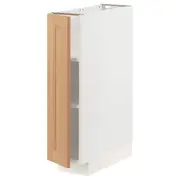 METOD base cabinet with shelves, white/Vedhamn oak, 20x60x80 cm
