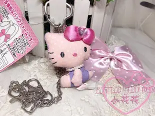 ♥小花花日本精品♥ Hello Kitty 包包掛附長多鍊粉蝴蝶結鑰匙圈心型釦吊飾可拆式鎖圈67846801