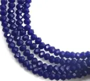 3mm Faceted Opaque Cobalt Blue glass Rondelle Beads 16"