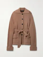 [Proenza Schouler] Proenza Schouler - Lofty Belted Ribbed-knit Cardigan - Tan - large large Brown