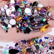 1000Pcs AB Colorful Rhinestones Crystal Gems, Flatback Acrylic Gemstone Jewels,