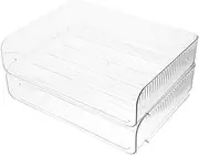 jojofuny 2Pcs Clear Stackable Desk Organizer Office Storage Holder for Files Stationery Containers Lightweight and Practical Desktop Tray for Home and Office Use