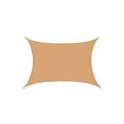 Extra Heavy Duty Sun Shade Sail Outdoor Waterproof Canopy Awning Shade Cloth - Sand