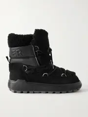[BOGNER] BOGNER - Chamonix Shearling, Textured-leather And Suede Snow Boots - Black - IT36 IT 36 Black