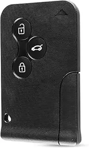 FLJKCT Car Key Shell 3 Button Smart Black Car Key Shell,for Renault Clio Logan Megane 2 3 Koleos Scenic