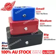 Lockable Cash Box Deposit Slot Petty Cash Money Box Safe With 2 Keys Portable