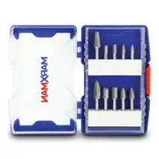 MARXMAN 1/4-Sh D-Cut Carbide Burr TC Bit Set - 10 Piece MCBS10PC