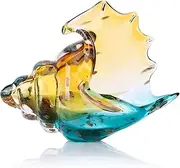 XMGZQ Hand Blown Glass Conch Statue, Art Figurine, Coastal Home Decor With Sea Shells, Living Room TV Cabinet, Bookcase, Beach Decoration, Entryway Conch Horn Figurines