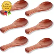 6 Pack Wooden Spoons for Cooking 3.3 Inch Small Bamboo Teaspoons Honey