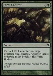 1x FOIL Feral Contest Worldwake MtG Magic Green Common 1 x1 Card Cards