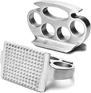 Renyigou Meat Tenderizer Hammer Steak Hammer Mallet Zinc Alloy Meat Tenderizer Hammer Pork Chop Steak Meat Mallet Rubber Portable Kitchen Tools