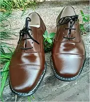 LAZIRO Men's Single Shoes Three-Joint Leather Shoes Lace-up Labor Insurance Men's Shoes Business Formal Work Leather Shoes Security Work Shoes (Color : Brown, Size : 3.5 UK)