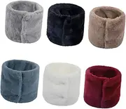 [ANDRESLAD] Outdoor Circle Collar Scarf Solid Color Windproof Neck Warmer for Men Women Soft Chunky for Fall Winter Fashion Dark Red