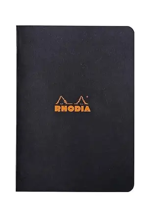 法國RHODIA 騎馬釘橫線筆記本/ A5/ Black/ Lined