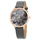 Skagen 'Anita' Marble Dial Taupe Leather Strap Ladies Watch