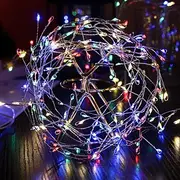 LED String Lights Firecracker Copper Wire Flexible 2M 5M Set Fairy Garland Holiday Light for Wedding Holiday Party Room Decoration Warm White Colorful Lamp AA