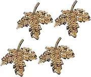 Beatifufu 2pcs Crystal Diamond Maple Leaf Sewing Appliques DIY Embroidery Patches for Clothing Repair Unique Decorative Cloth Patches Fine Workmanship Design