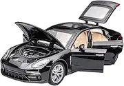Scale Finished Model Car 1/24 1/32 for Porsche Panamera Replica Sports Cars Finished Model Cars Diecast Vehicles with Sound Light Miniature Replica Car(1/24 Black)