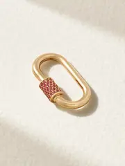 [Marla Aaron] Marla Aaron - Stoned Medium Lock 14-karat Gold Sapphire Pendant - One size One size Gold