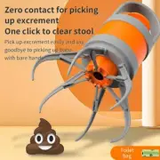One-Click Hygienic Pet Waste Grabber Hands-Free Poop Picker with Disposable Bags