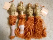 8" Rust Hanging Tassel w/Resin Top -Trim Fringe ~Curtain Accessories ~Set of 4