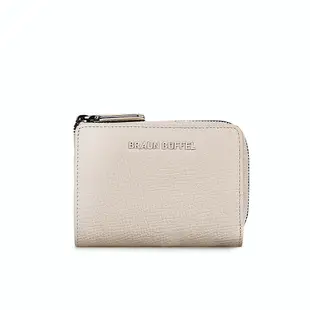 【BRAUN BUFFEL 德國小金牛】台灣總代理 妮娜 拉鍊零錢袋卡夾-粉筆白/BF814-145-CK