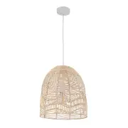 Rota Interior Ellipse Rattan Pendant Light - Brown