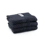 4pc Onkaparinga Avalon Bathroom Face Washers 30x30cm Cotton 550GSM Midnight