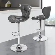 2x ALFORDSON Bar Stools Swivel Chair Grey