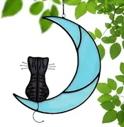 Cat Memorial Ornament | Cat Theme Valentine's Day Charm,Colored Window Pendants Cat Theme Valentine's Day Charm